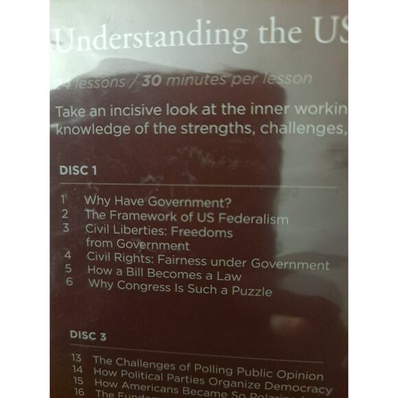 The Great Courses Understanding the US Govt 4 DVDs With Guidebook New Sealed - Picture 3 of 3